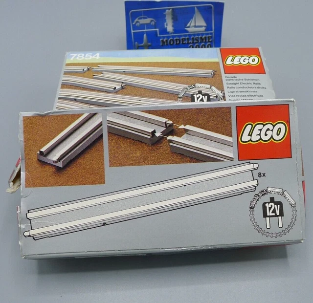 Lego 2 Boites Rails Conducteurs Droits   Reference 7854