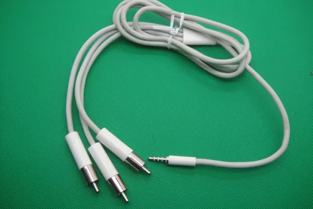 APPLE IPOD AV CABLE ADAPTER GENUINE OFFICIAL COMPOSITE TV LEAD M9765G 3.5mm RCA