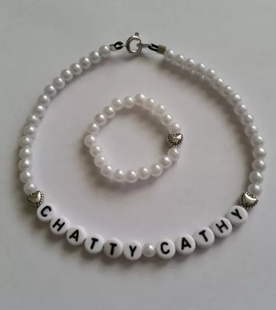 CHATTY CATHY Doll NAME NECKLACE SET Personalized "Any Name" fits 20" Dolls CHATTY CATHY Doll NAME NECKLACE SET Personalized "Any Name" fits 20" Dolls