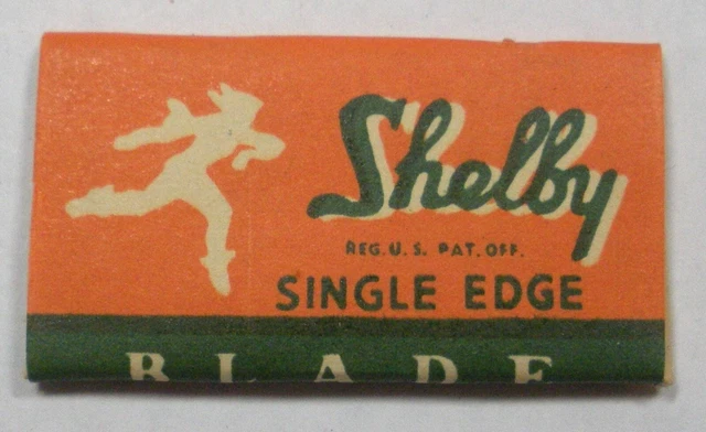 Vintage Razor Blade SHELBY Old sleeve Type Single Edge One Wrapped Blade