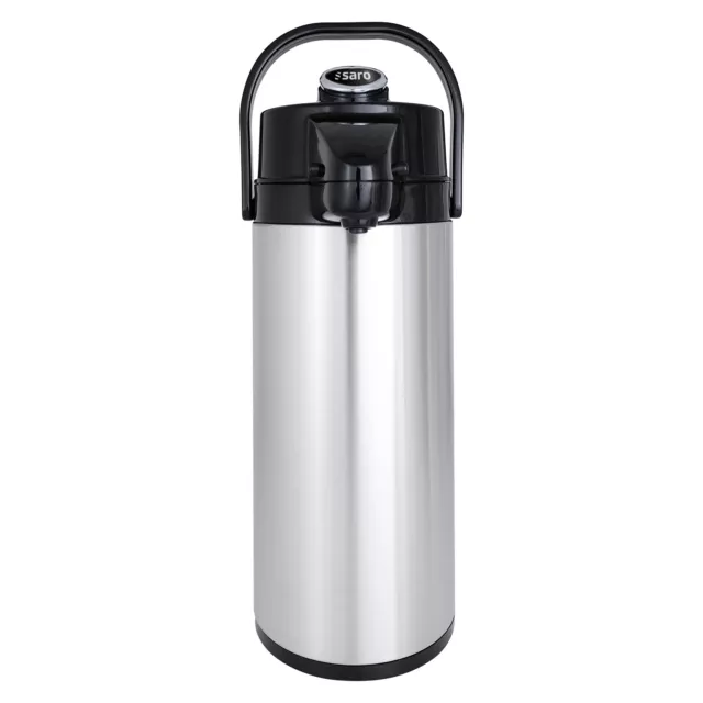 SARO Edelstahl Isolierpumpkanne Edelstahl, Kaffee, Gastro, Pumpkanne