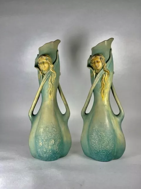 Bernard Bloch Vase Pair of Art Nouveau Vases Signed & Numbered