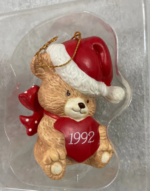 Honey Love Teddy Bear Christmas Ornament 1992 American Greetings w/Box 2.75"