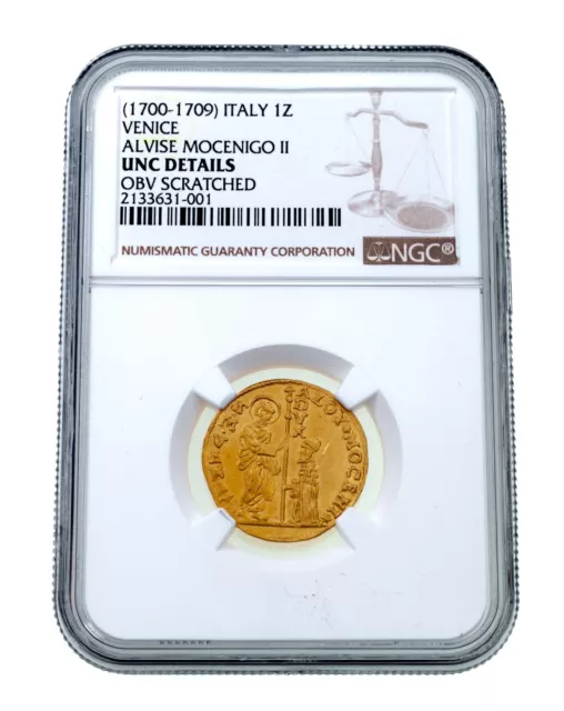 1700-1709 Italie 1Z Venice Alvise Mocenigo II Or Monnaie Classé Par NGC UNC