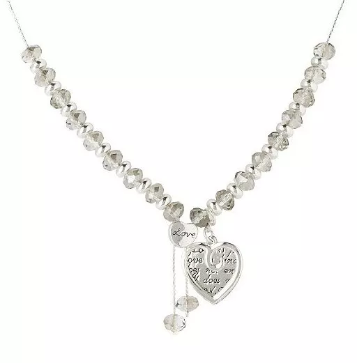 DEBENHAMS JON RICHARD Pretty Love Heart Crystal Beads Lariat