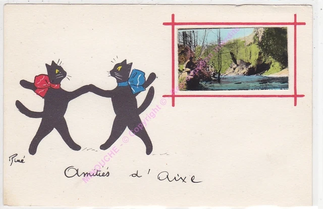 Cpsm 87700 Aixe On Vienna Illustrator Rene The Cat n5
