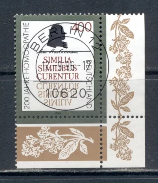 BRD1996  Mich Nr.1880 EST Berlin Stempel  Eckrand  u.rechts  o.Gummi wie gescant