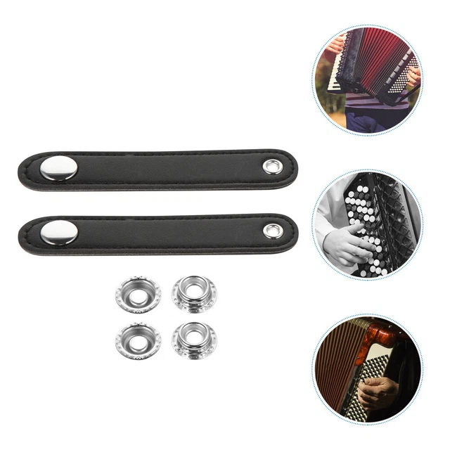 2 pz Accessorio fisarmonica per soffietti organi cinturino spaziale in pelle nero
