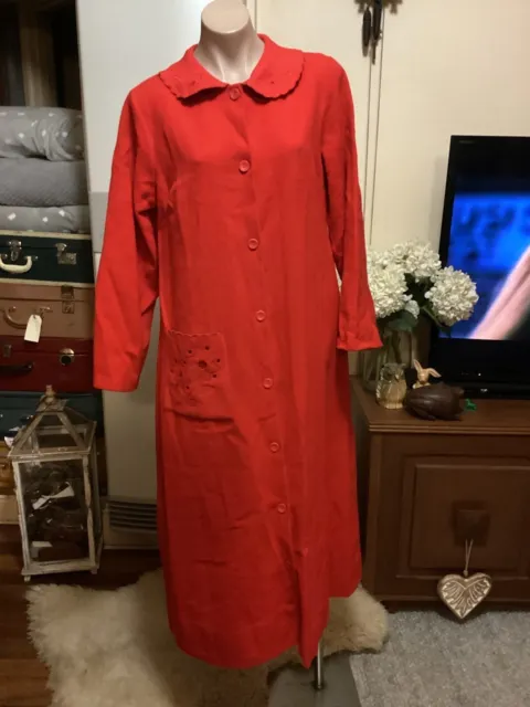Genuine Vintage 80’s Bright Red Dressing Gown Pure Wool