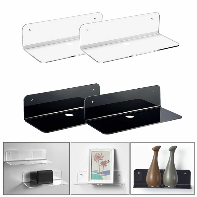 1/2Pcs Acrylic Wall Shelf Self Adhesive Storage Display Rack Bedroom Bathroom