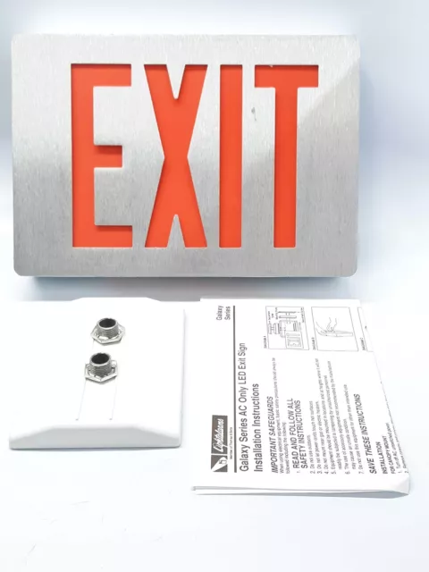 Lightalarms XLDWRA Emergency Exit Sign LED ED, ALUM 6", 1FC, RED