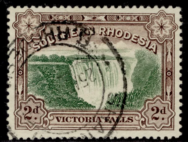 SOUTHERN RHODESIA GV SG35, 2d green & chocolate, FINE USED. Cat £20.