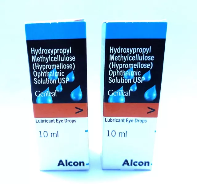 2 X Genteal Lubrifiant 10 ML Gouttes Yeux Ensemble Offre