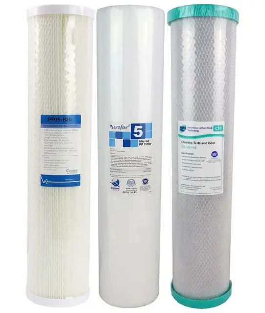 Triple 20" x 4.5" Big Blue Water Filter Replacement Pack