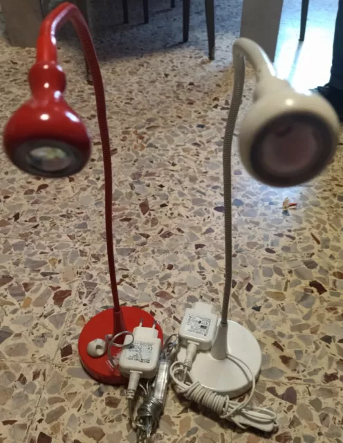 Lampada Da Scrivania In Ferro Snodabile,Led Ikea Rossa