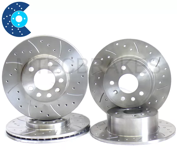 Ford SIERRA RS COSWORTH 2wd Drilled Grooved Brake Discs Front Rear