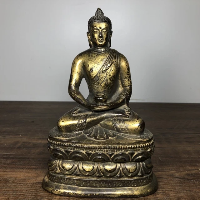 Chinese Exquisite Handmade Buddha Gilt Bronze Statue