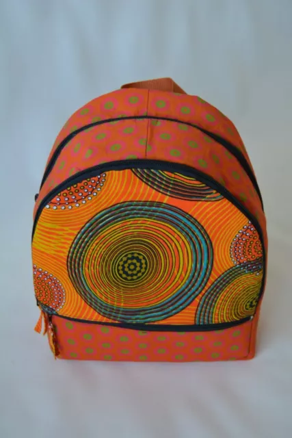 Mochila de mujer, estampado, naranja, de lona, bolso de hombro