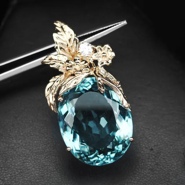 Gorgeous Paraiba Tourmaline Neon Blue 925 Sterling Silver Handcrafted Pendant