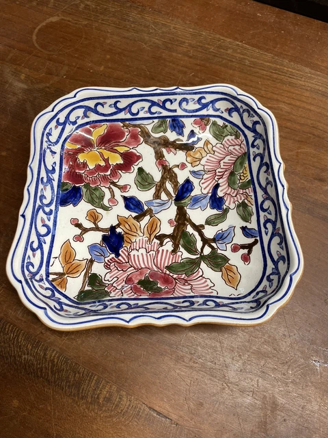 COUPELLE VIDE POCHE en faience de GIEN Pivoines très bon état 15X15X3
