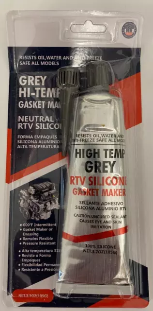 New GREY Hi-Temp RTV Silicone Gasket Maker (3.7oz/105grams)