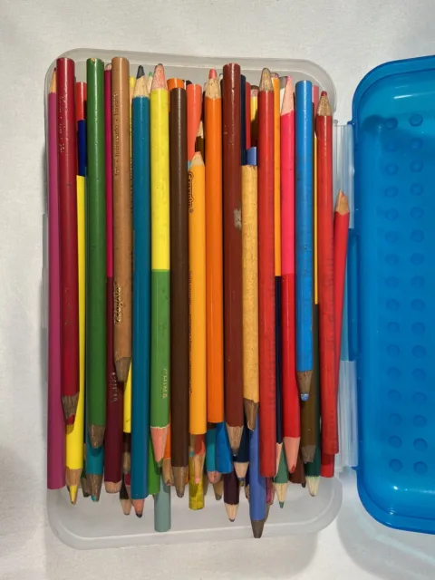 Large Lot 75 Assorted Colored Pencils Markers Crayons Art Supplies