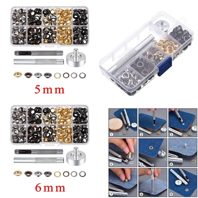 Troquel punzón de instalación de ojales ojal 5 mm 6 mm cuero base sellador artesanal