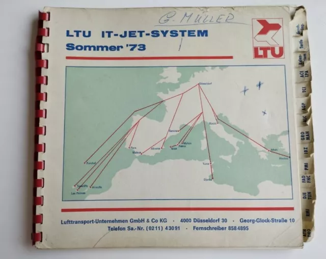 Flugplan LTU 1973 Timetable