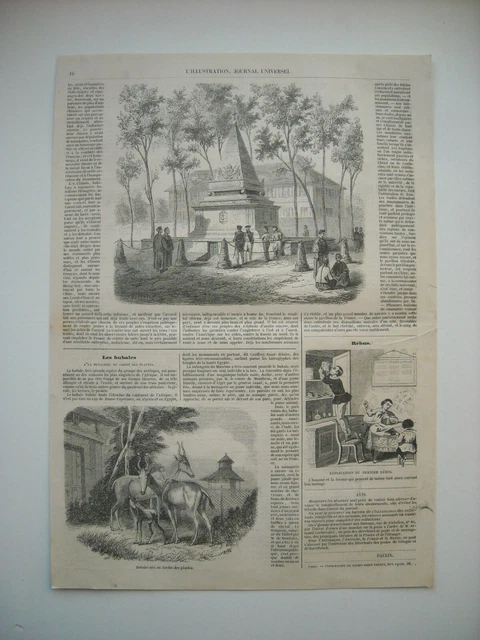 1856 Engraving. China. Elevated Monument To The Memory Of Sailors Shanghai Attack.