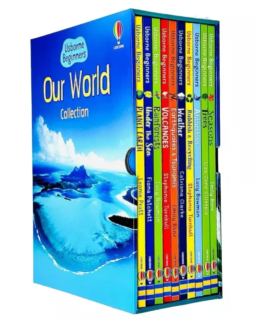 Usborne Beginners Our World 10 Books Box Collection Set Weather, Antactica