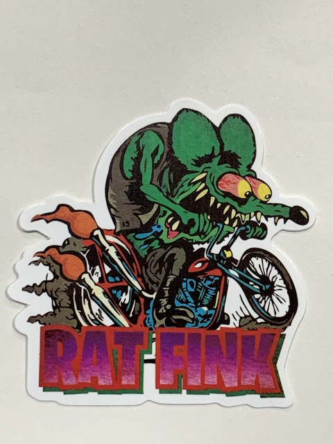 Rat Fink Motorcycle  ~ Theme Sticker - 10 sticker random pack Big Daddy Ed Roth