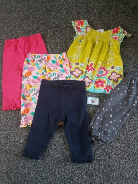 Baby Girls 3-6 Months Mixed Clothes Bundle / Top / Leggings  (B41)