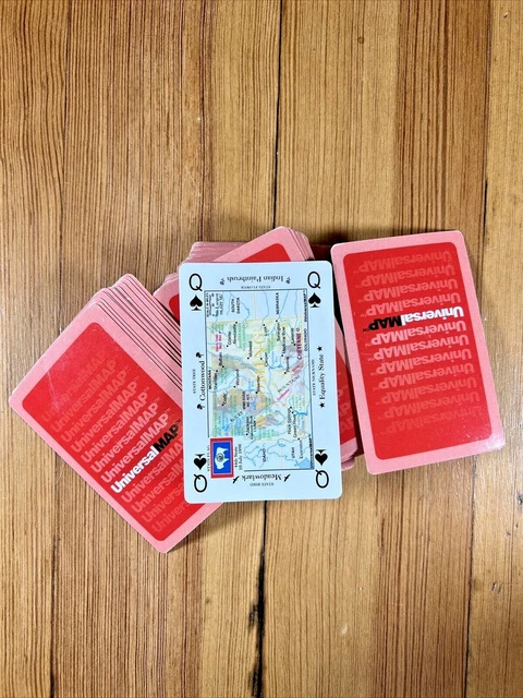 Playing Cards Map UNIVERSAL MAP US Map States Maps Playing Cards 50 Of 52 card deck ...
