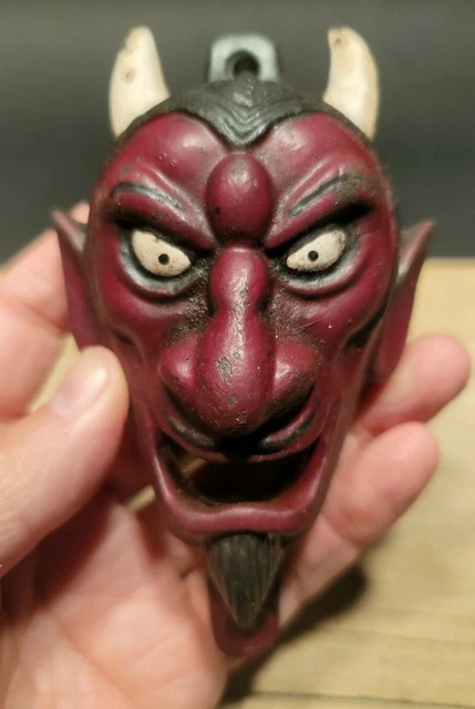 Antique Vintage Style Cast Iron folk art Devil Wall mount Bottle Opener