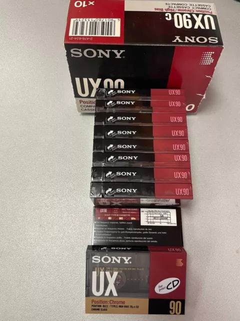 10 Audio Cassette Sony UX 90 min. Tipo Chrome -  NUOVE  Sigillate - Tape Type II