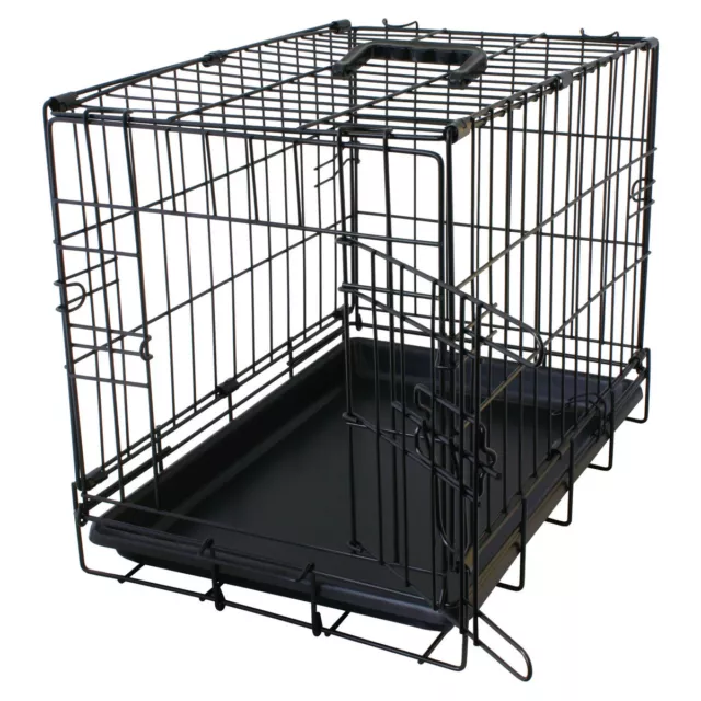 Duvo+ Chiens Cage Métallique Avec 2 Portes Noir, Différentes Tailles, Neuf