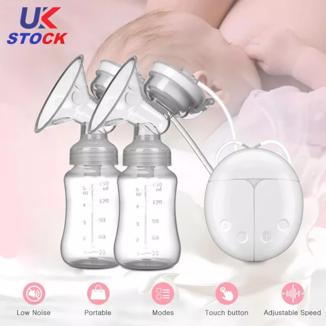 Electric Breast Pump Mute Automatic Dual Breastpump Baby Infant Feeding With USB