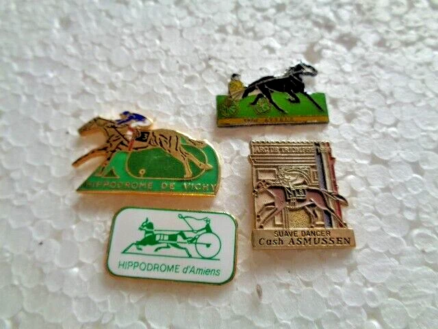 Job lot of 4 Horse racing related metal lapel pins