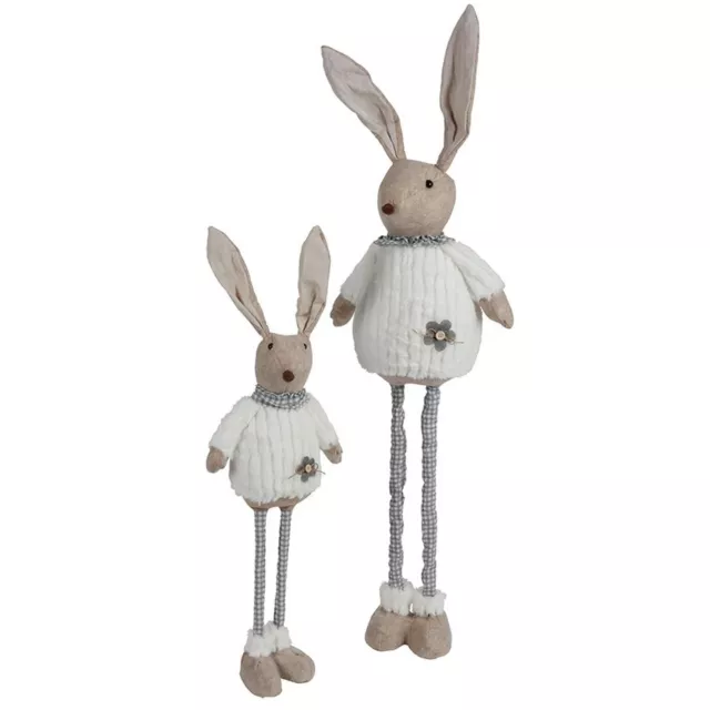 1 Stoff Osterhase Deko-Hase mit Teleskopbeinen 70cm Shabby Ostern Deko Figur