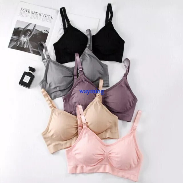 Womens Nursing Bra Breast Feeding Maternity Underwear Bra Seamless Front Buckle