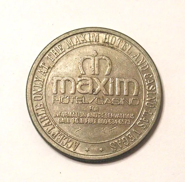 Vintage MAXIM Hotel & Casino $1 Dollar Coin Gaming Token Las Vegas Nevada 1979