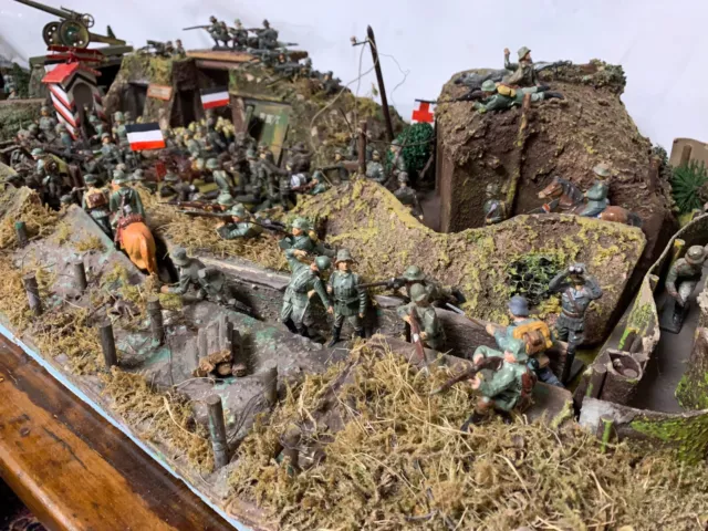 Lineol Elastolin - Wehrmacht Front Diorama - Panzerturm - Laufgraben Unterstand 3