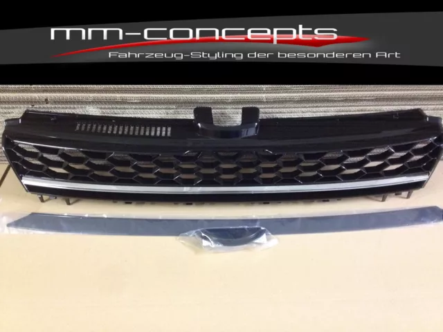 Kühlergrill für VW Golf VII 7 Grill GTI GTD Look ohne Emblem Schwarz chrom Waben