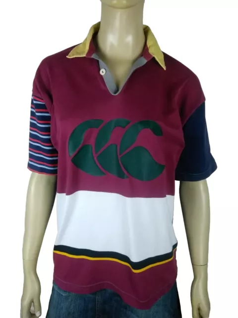 CANTERBURY CCC vintage size Small jersey ugly striped Rugby short sleeve unisex
