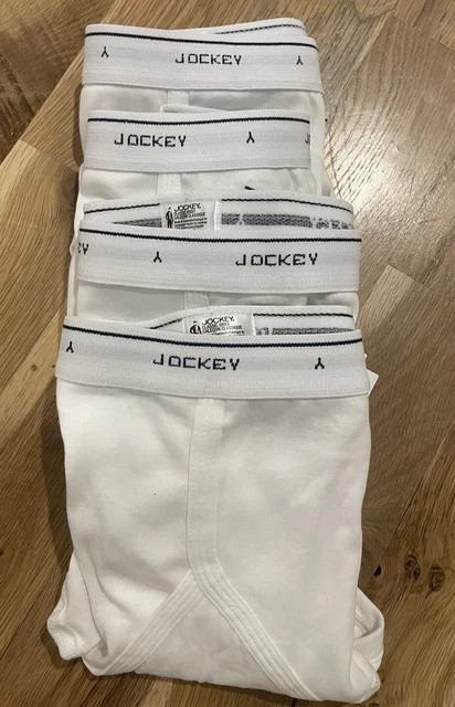 Jockey Classics 4 100% full rise briefs sz 38 White  Mens underwear Y fly NWOT