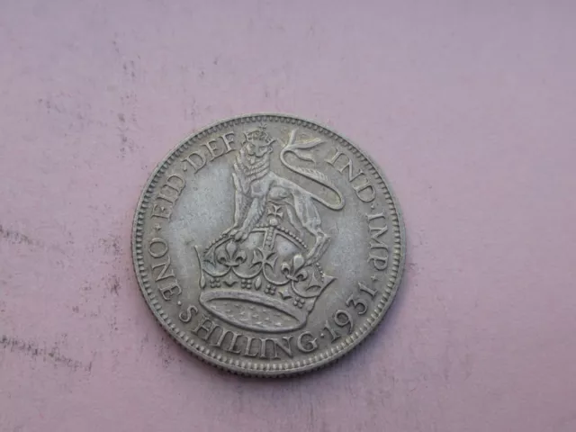 Shilling Silver 1931 Coin Collectable Grade