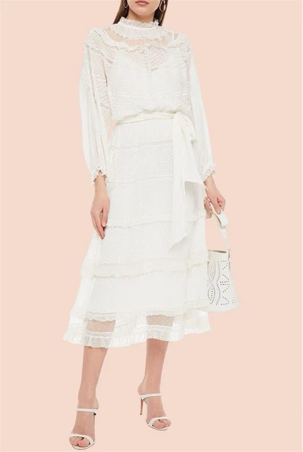 knee length dresses for ladies Black Floral Frill Sleeve Martha Midi Dress main image 0