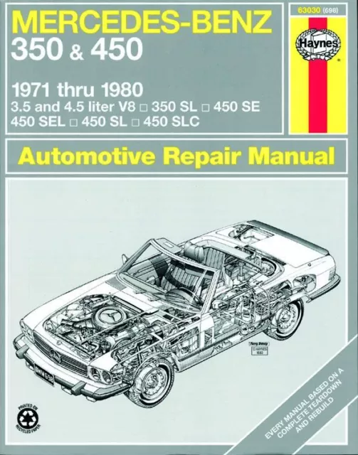 350 450 SL 71-80 Revue Technique Haynes MERCEDES-BENZ Anglais Etat - NEUVE PORT