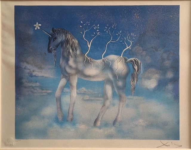 SALVADOR DALI - Original Lithograph UNICORN - Handsigned Numbered /300