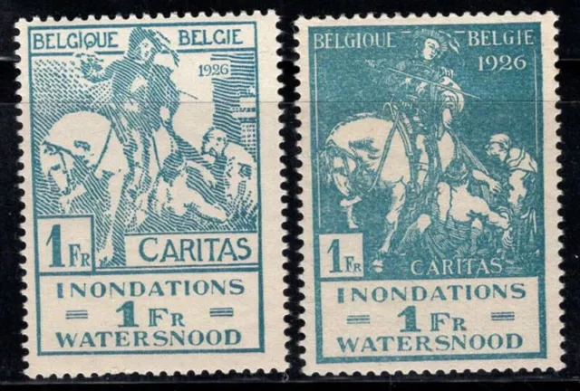 Belgique 1926 Mi. 208-209 Neuf ** 80% inondation liège